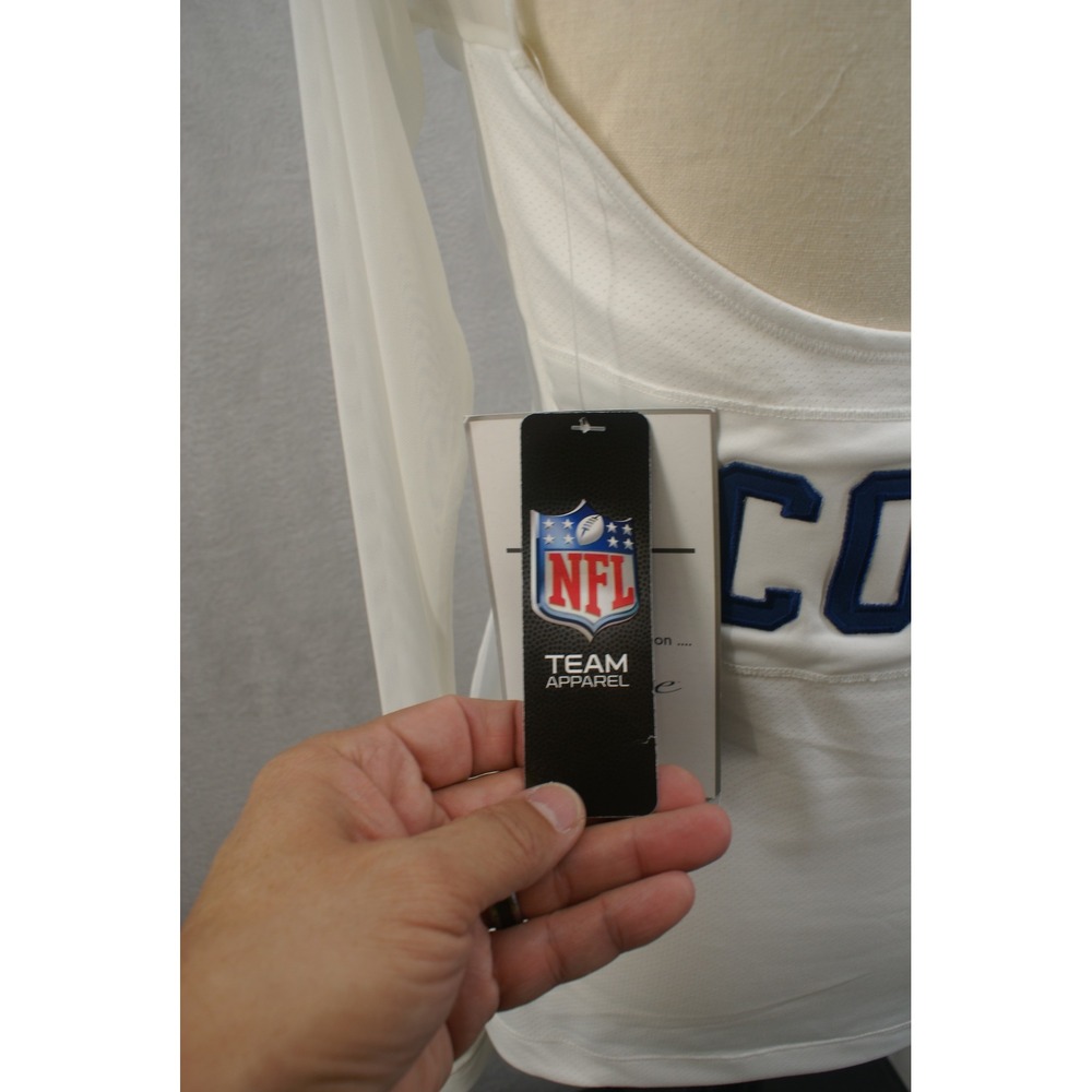 NFL Team Apparel Indianapolis Colts White Mesh Sleeve Open Back Top Medium NWT - Picture 12 of 12